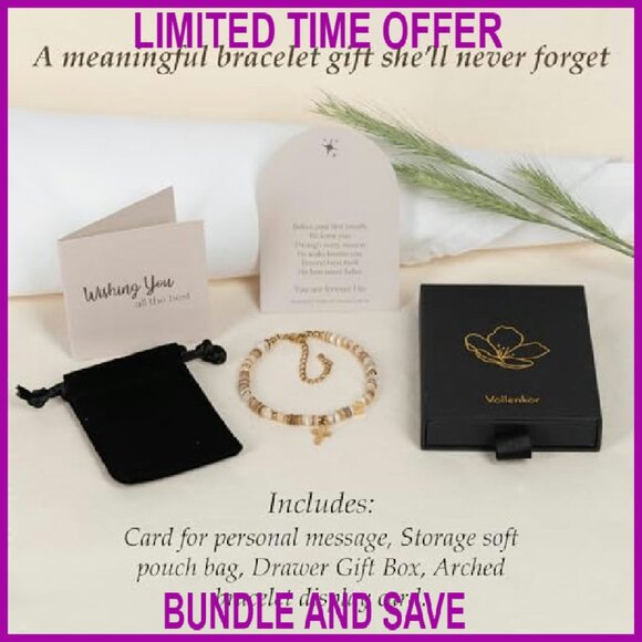 Natural Shell Beaded Bracelet with Cross Heart Charms Gold Plated Adjustable - Picture 6 of 7